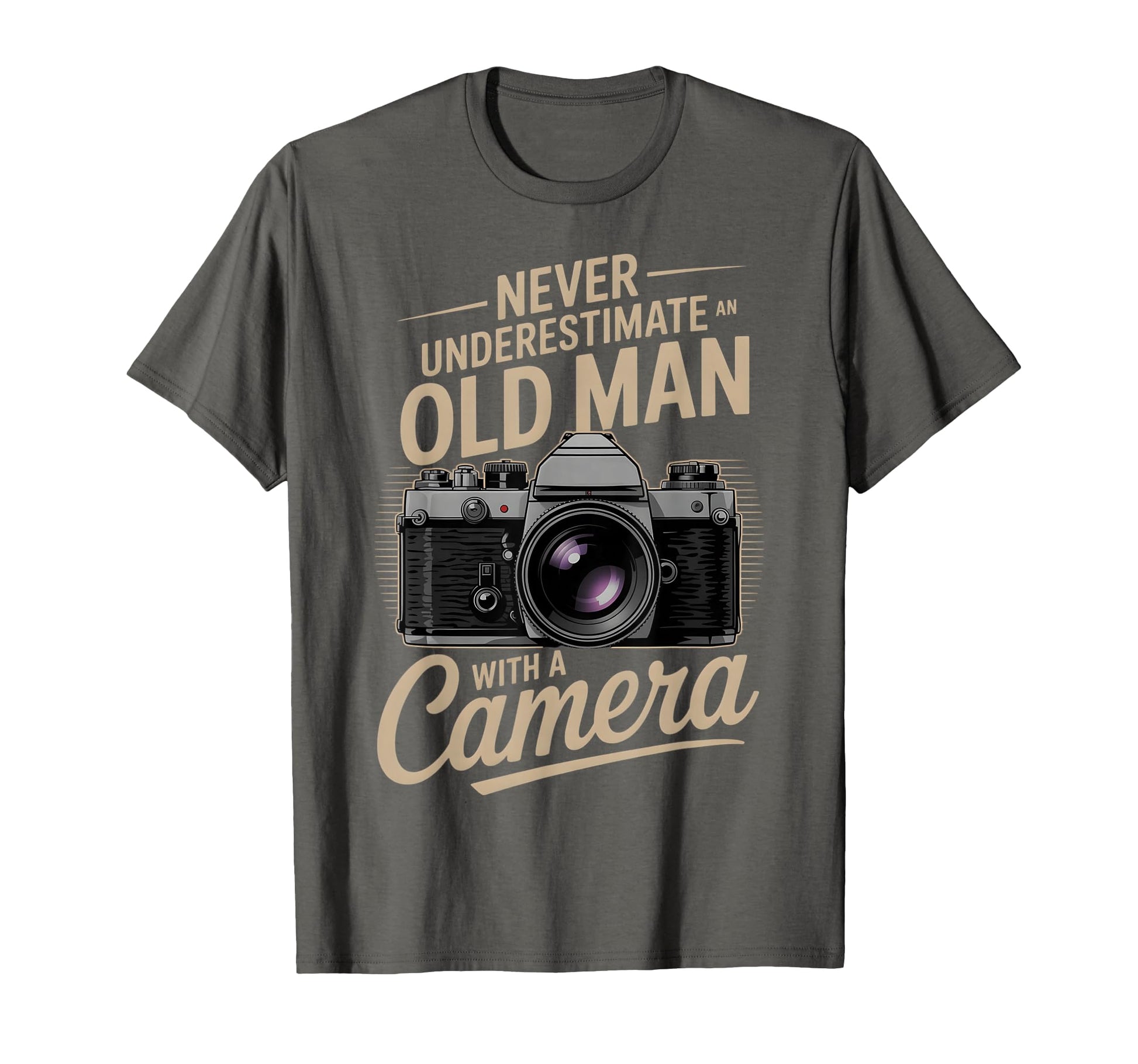 Photography Never Underestimate Old Camera T-Shirt - Unique Graphic Unisex - T-Shirt, Sweatshirt, Hoodie