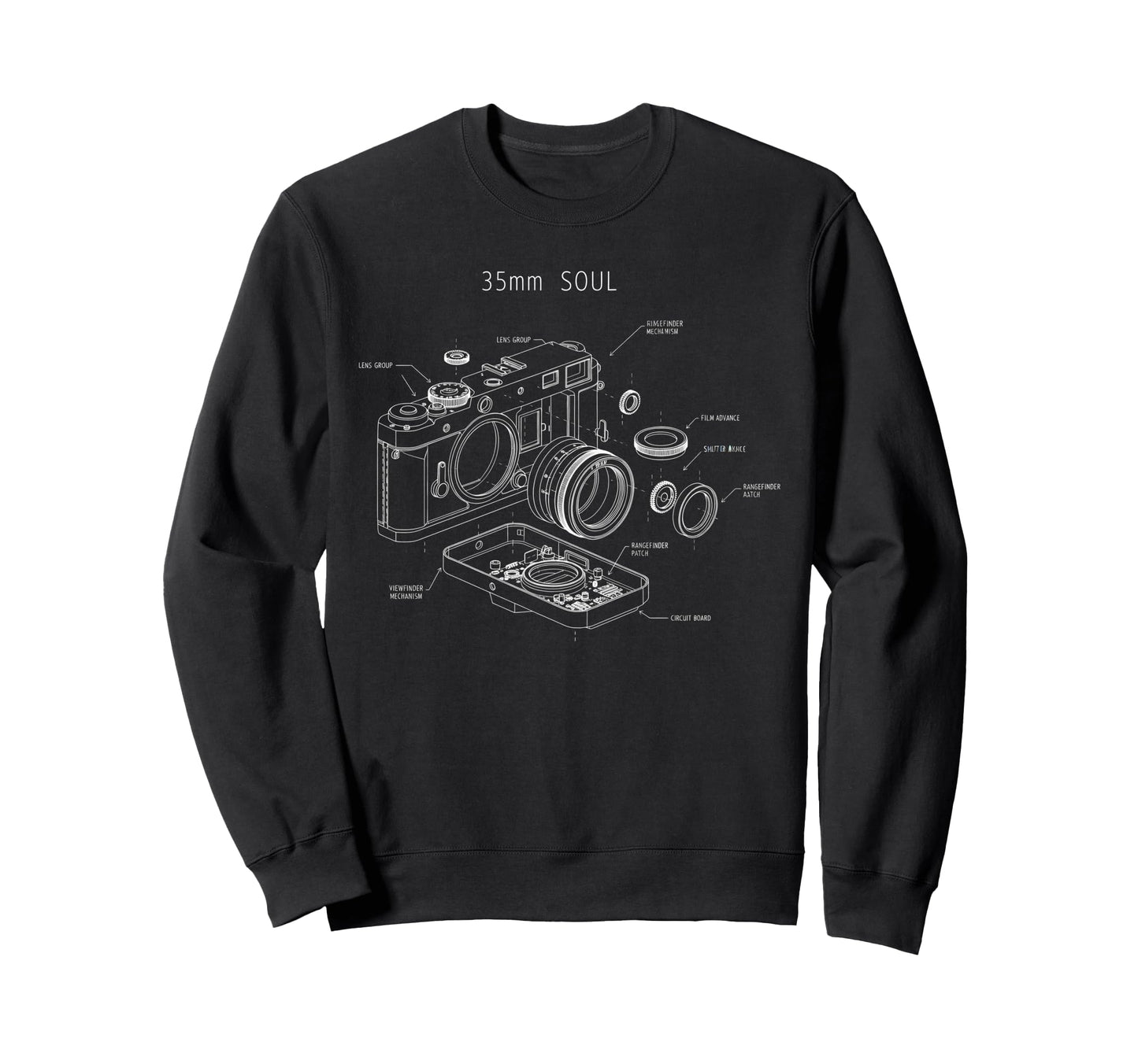 Film Camera Exploded View 35Mm Sweatshirt - Streetwear Style for Adults - T-Shirt, Sweatshirt, Hoodie
