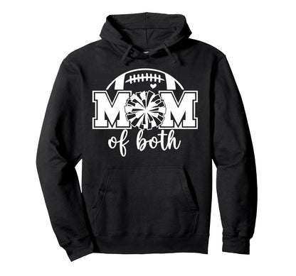 Cheer Mom Both Game Day Football Hoodie - Casual Everyday Wear Men Women - T-Shirt, Sweatshirt, Hoodie
