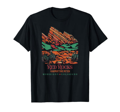Red Rocks Amphitheater Morrison T-Shirt - Minimalist Print Men Women - T-Shirt, Sweatshirt, Hoodie