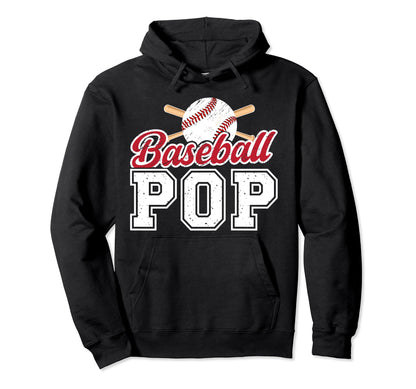 Baseball Pop Grandpa Pop Baseball Player Hoodie - Graphic Print for Adults - T-Shirt, Sweatshirt, Hoodie