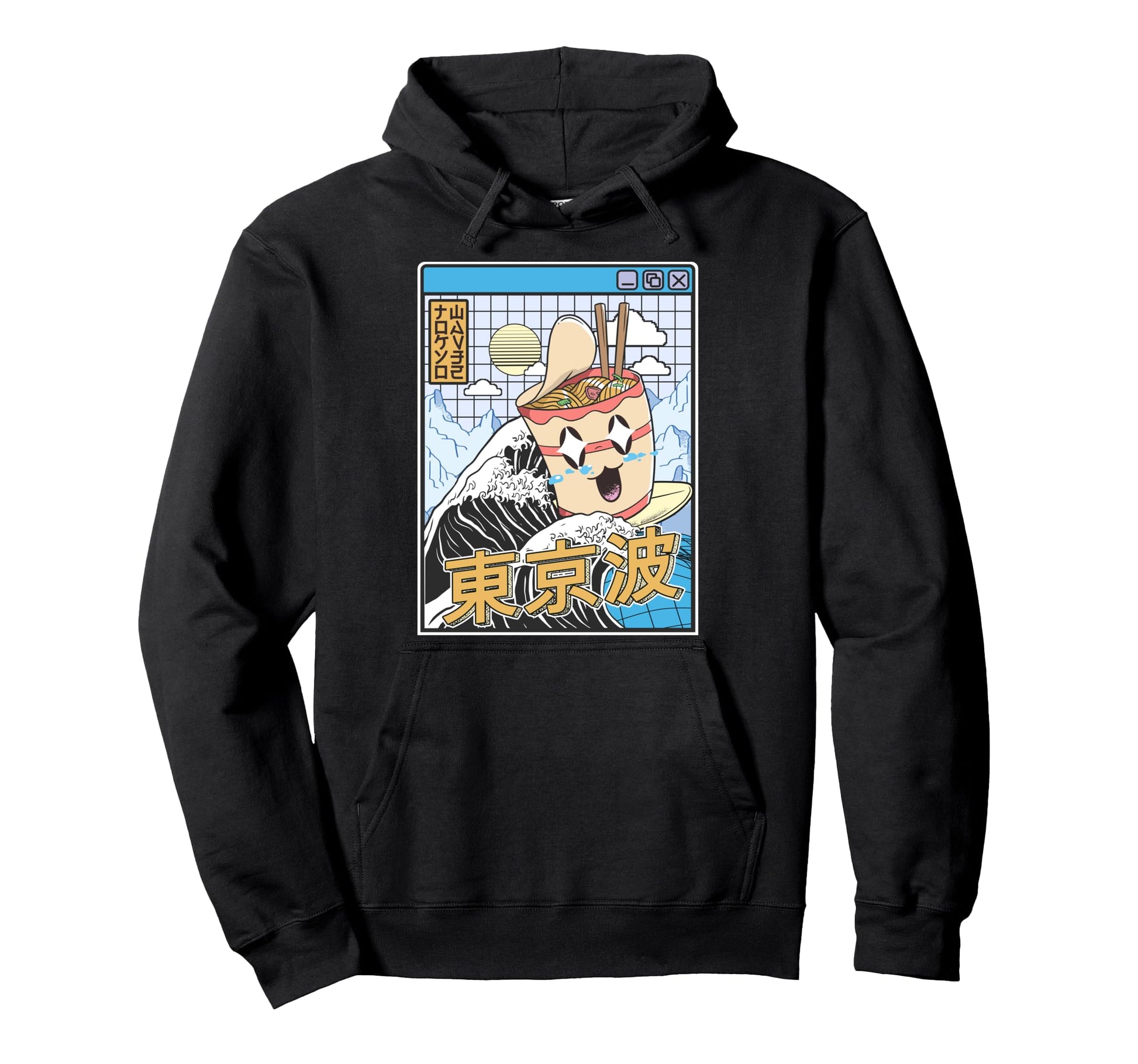 Instant Ramen Noodles Surfing Japanese Hoodie - Minimalist Print Unisex - T-Shirt, Sweatshirt, Hoodie