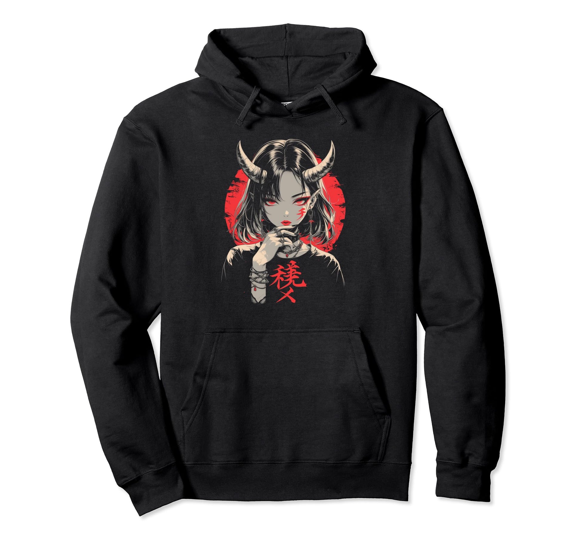 Goth Grunge Demon Anime Waifu Horror Alt Hoodie - Trendy Graphic Unisex - T-Shirt, Sweatshirt, Hoodie