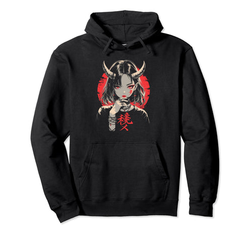 Goth Grunge Demon Anime Waifu Horror Alt Hoodie - Trendy Graphic Unisex - T-Shirt, Sweatshirt, Hoodie