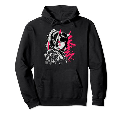 Goth Grunge Demon Anime Waifu Hoodie - Casual Everyday Wear for Adults - T-Shirt, Sweatshirt, Hoodie