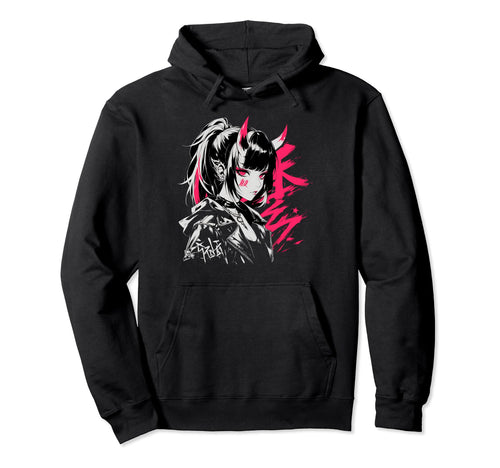 Goth Grunge Demon Anime Waifu Hoodie - Casual Everyday Wear for Adults - T-Shirt, Sweatshirt, Hoodie
