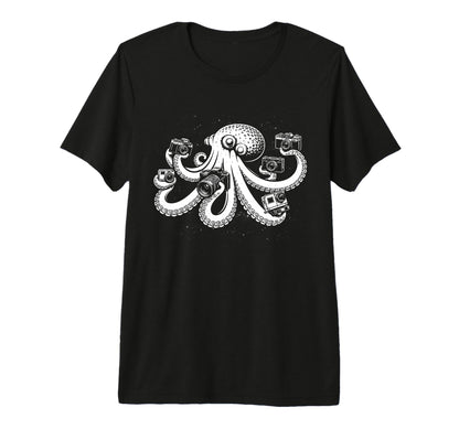 Photographer Octopus Camera Art Photography T-Shirt - Graphic Print Unisex - T-Shirt, Sweatshirt, Hoodie