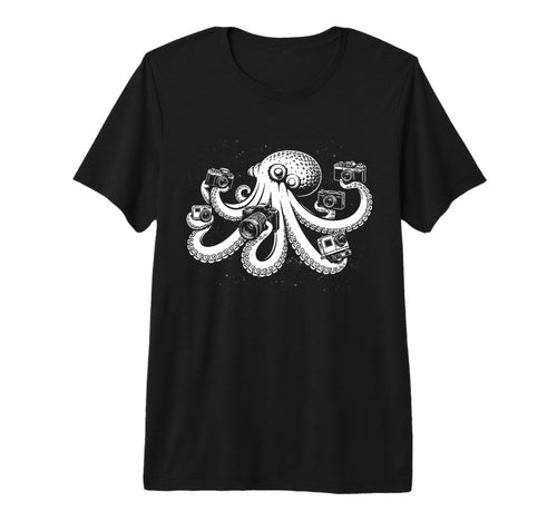 Photographer Octopus Camera Art Photography T-Shirt - Graphic Print Unisex - T-Shirt, Sweatshirt, Hoodie