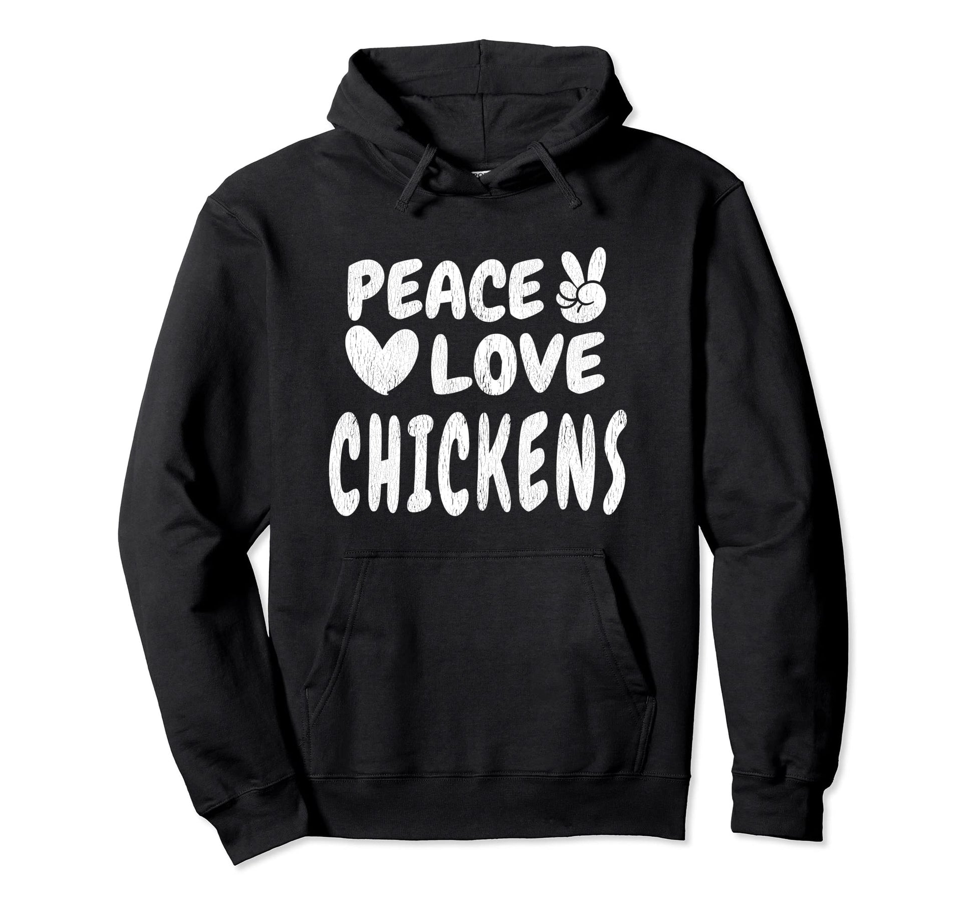 Peace Love Chickens Animals Groovy 60S Hoodie - Trendy Graphic Men Women - T-Shirt, Sweatshirt, Hoodie
