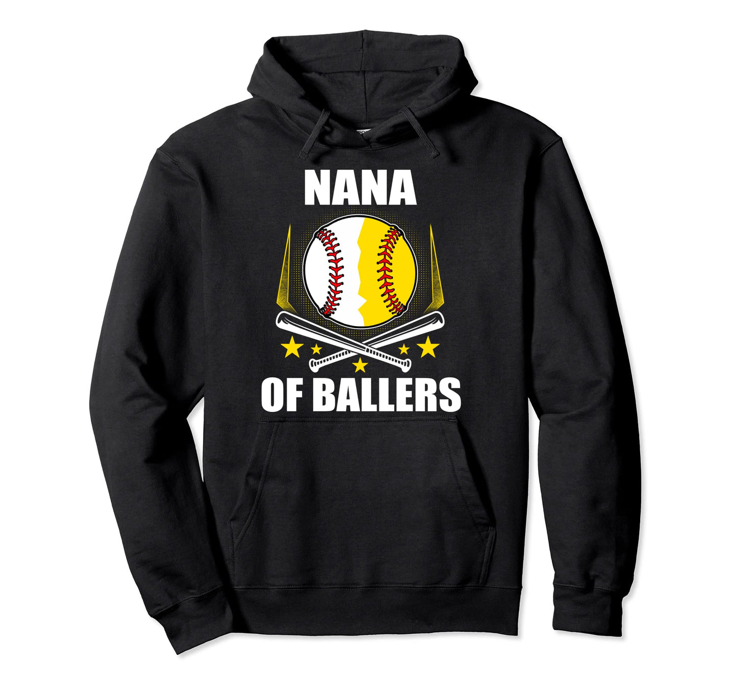 Nana Baseball Softball Ball Fathers Hoodie - Unique Graphic Men Women - T-Shirt, Sweatshirt, Hoodie