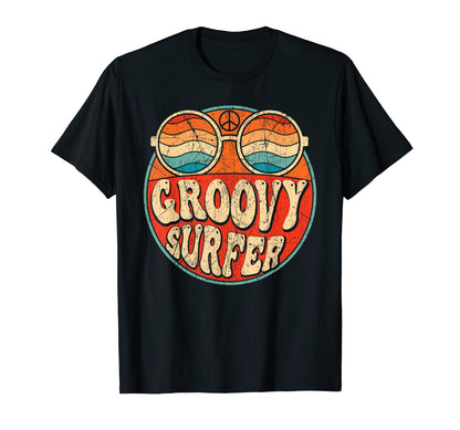 Groovy Surfer 70S Aesthetic Nostalgia T-Shirt - Graphic Print for Adults - T-Shirt, Sweatshirt, Hoodie