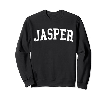 Jasper Distressed White Varsity Sweatshirt - Aesthetic Graphic Unisex - T-Shirt, Sweatshirt, Hoodie