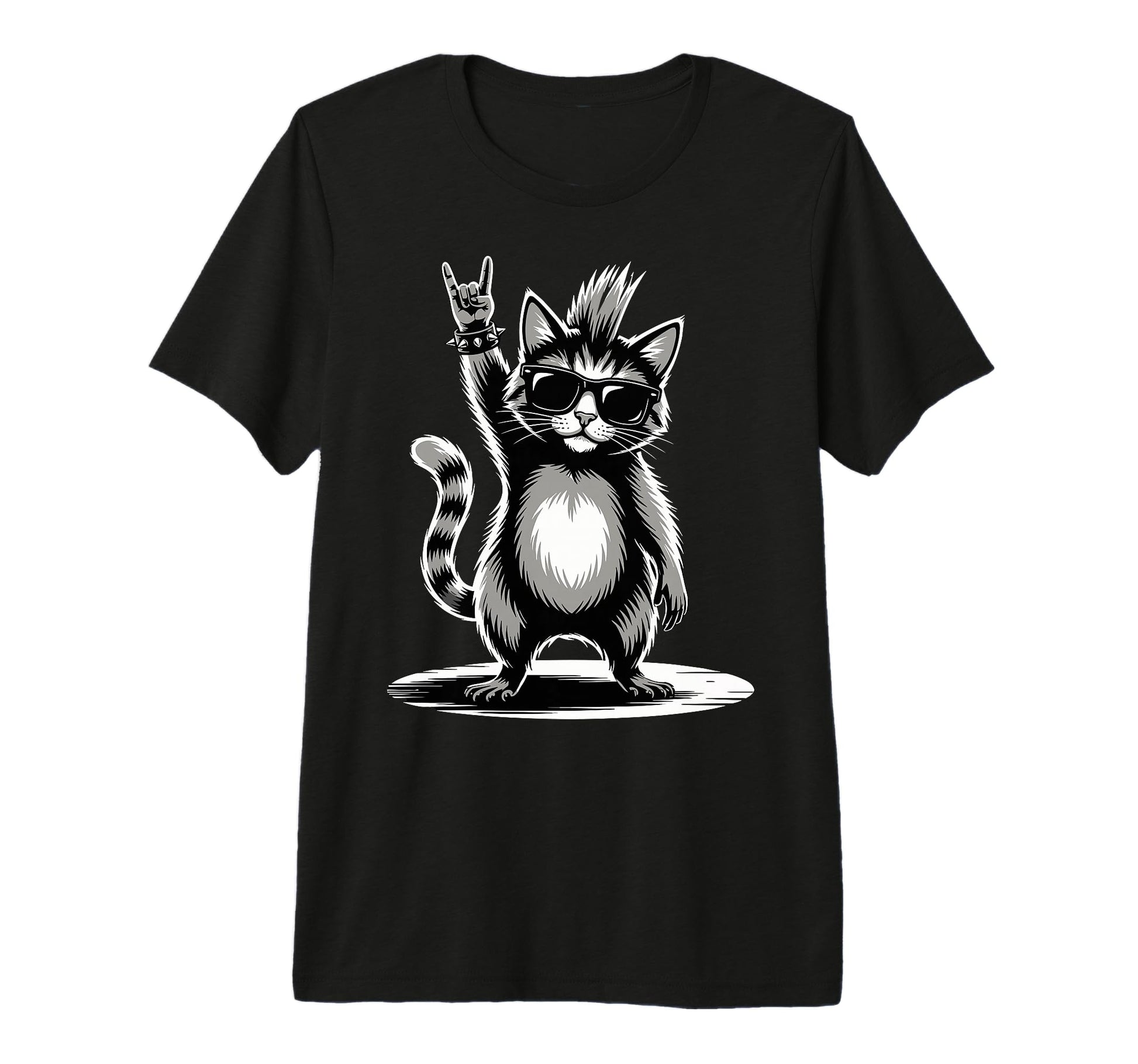 Funny Cat Loving Rock And Roll T-Shirt - Fun Novelty Design Men Women - T-Shirt, Sweatshirt, Hoodie