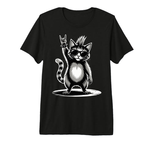 Funny Cat Loving Rock And Roll T-Shirt - Fun Novelty Design Men Women - T-Shirt, Sweatshirt, Hoodie