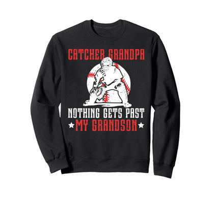 Baseball Catcher Grandpa Proud Sweatshirt - Unique Graphic for Adults - T-Shirt, Sweatshirt, Hoodie