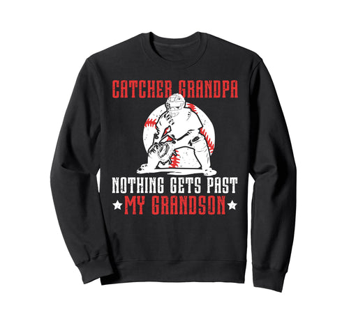 Baseball Catcher Grandpa Proud Sweatshirt - Unique Graphic for Adults - T-Shirt, Sweatshirt, Hoodie
