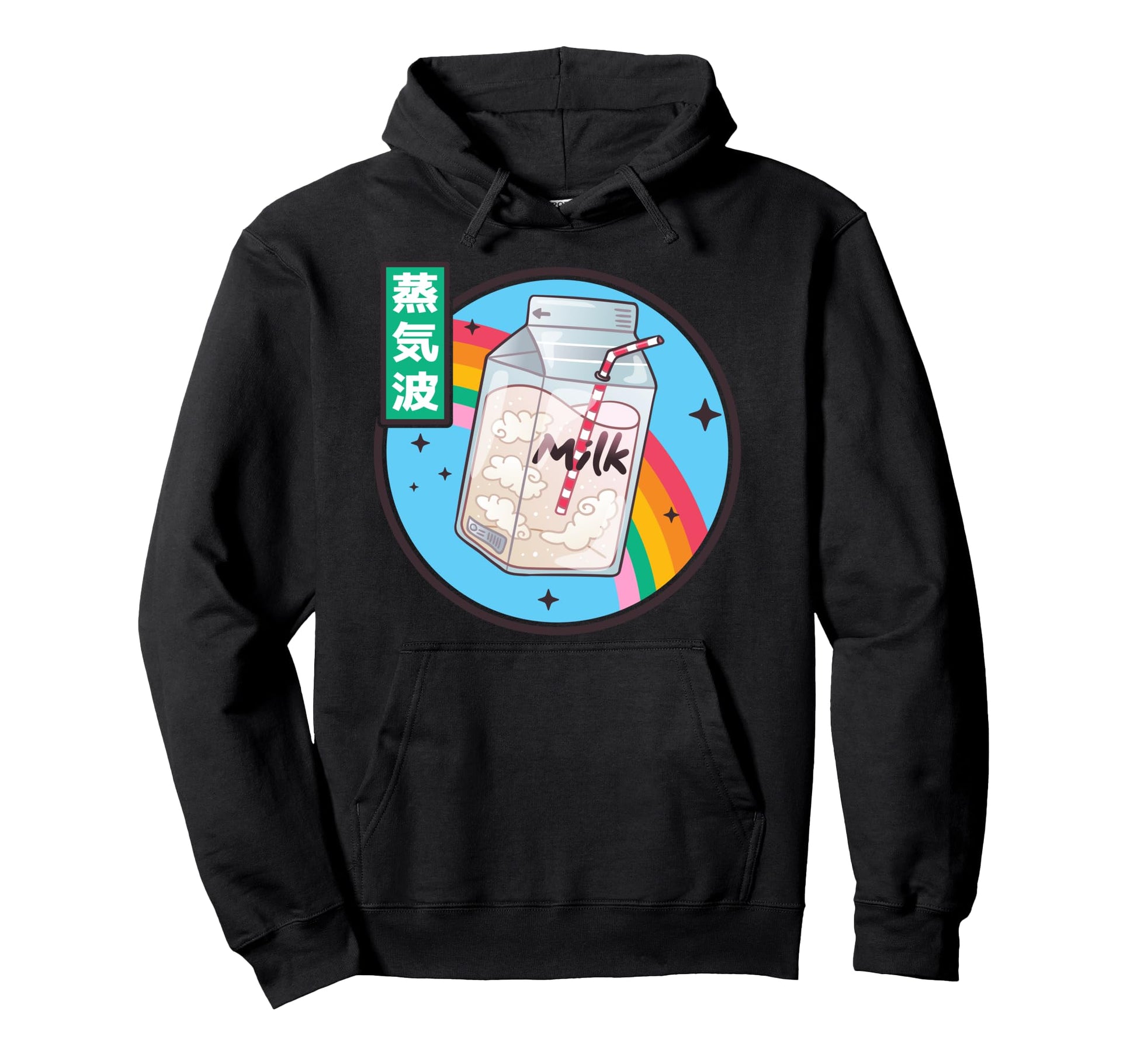 Milk Carton Rainbow Japan Otaku 80S Hoodie - Graphic Print Unisex - T-Shirt, Sweatshirt, Hoodie