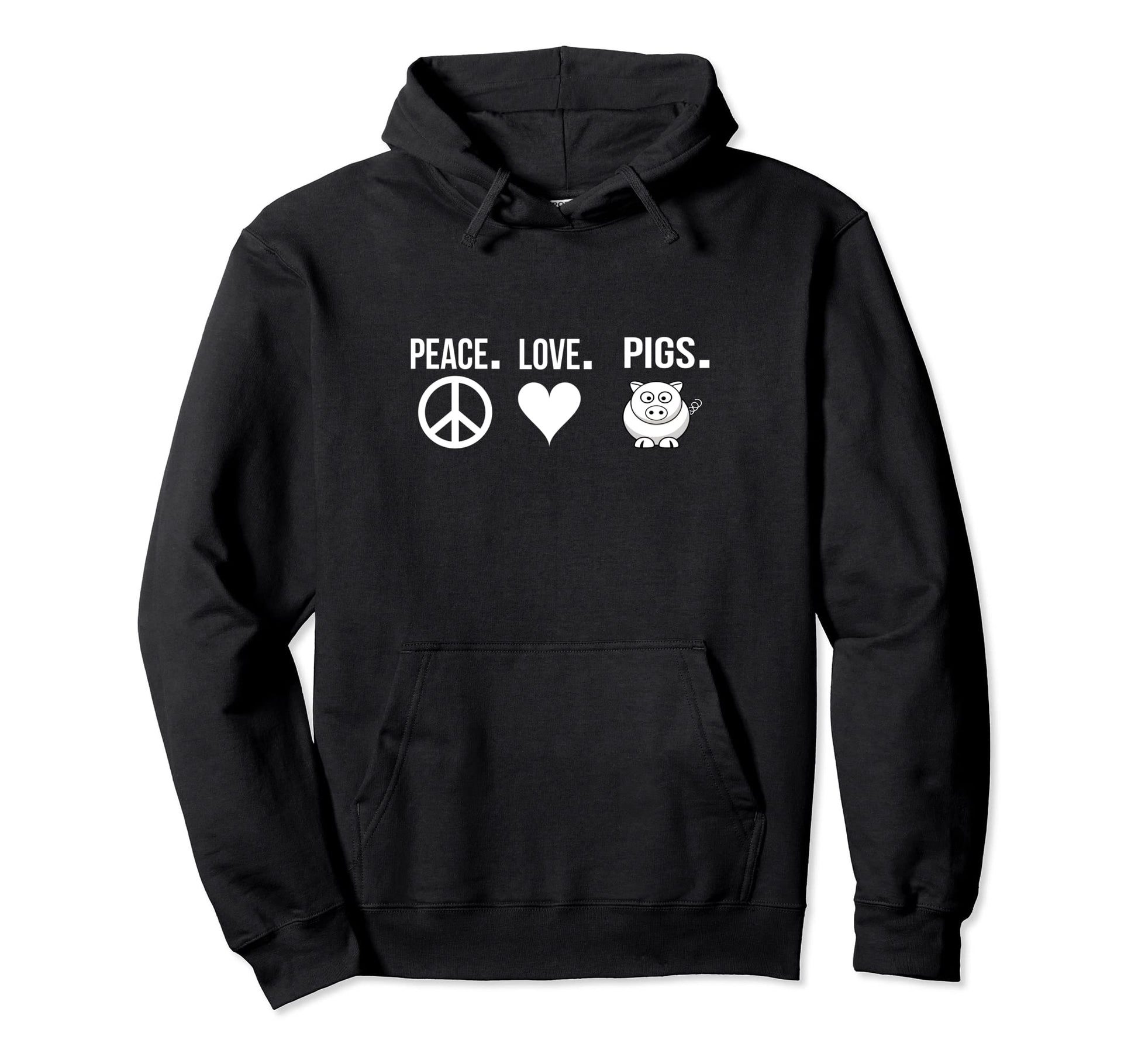 Pig Peace Love Hoodie - Casual Everyday Wear for Adults - T-Shirt, Sweatshirt, Hoodie