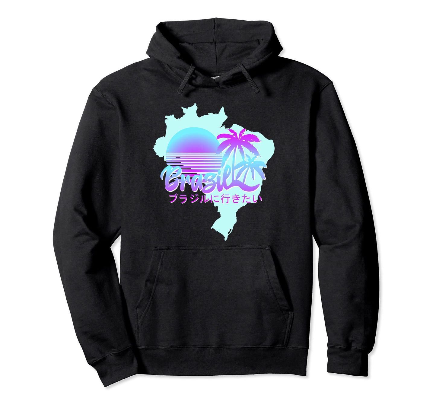 Aesthetic Brazil Vaporwave Brazilian Hoodie - Custom Art Print for Adults - T-Shirt, Sweatshirt, Hoodie