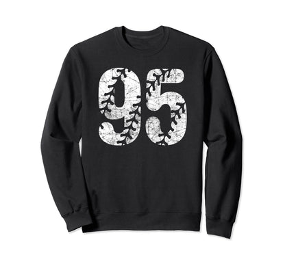 Baseball Softball Mom 95 Number 95 Sweatshirt - Graphic Print Men Women - T-Shirt, Sweatshirt, Hoodie
