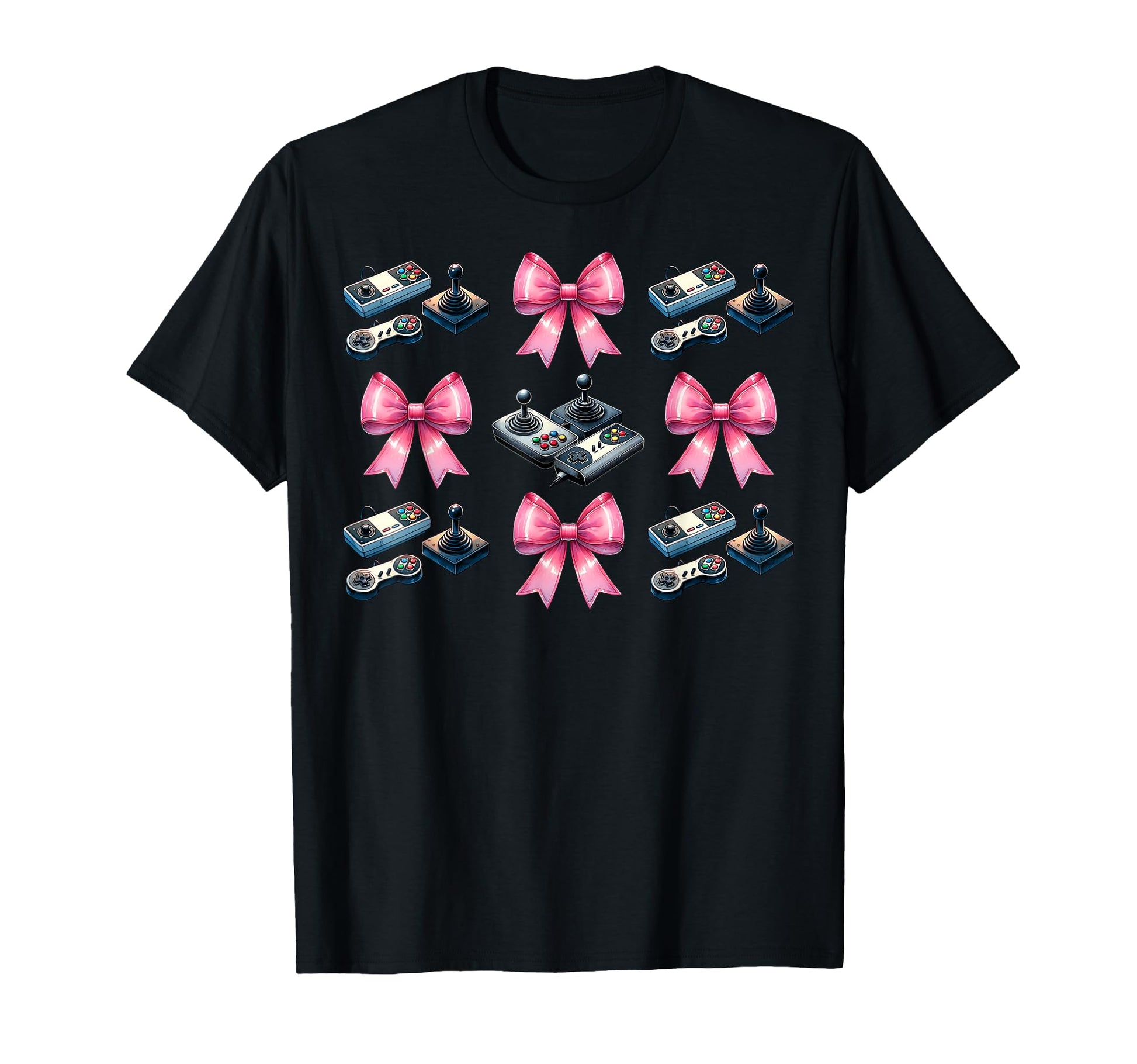 Coquette Bow Arcade Gaming Mothers Day T-Shirt - Custom Art Print Unisex - T-Shirt, Sweatshirt, Hoodie