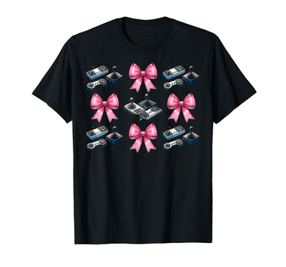 Coquette Bow Arcade Gaming Mothers Day T-Shirt - Custom Art Print Unisex - T-Shirt, Sweatshirt, Hoodie