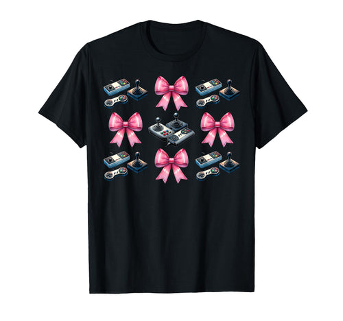 Coquette Bow Arcade Gaming Mothers Day T-Shirt - Custom Art Print Unisex - T-Shirt, Sweatshirt, Hoodie