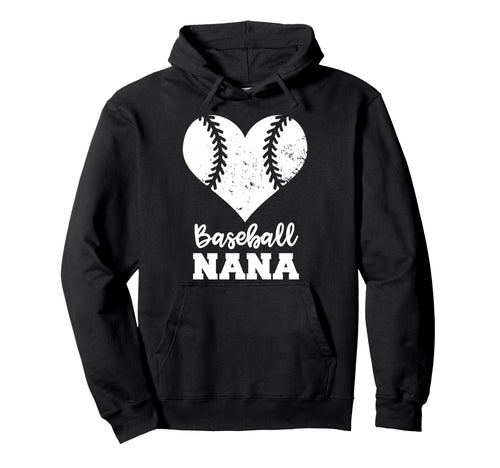 Baseball Nana Heart Funny Baseball Hoodie - Trendy Graphic Men Women - T-Shirt, Sweatshirt, Hoodie