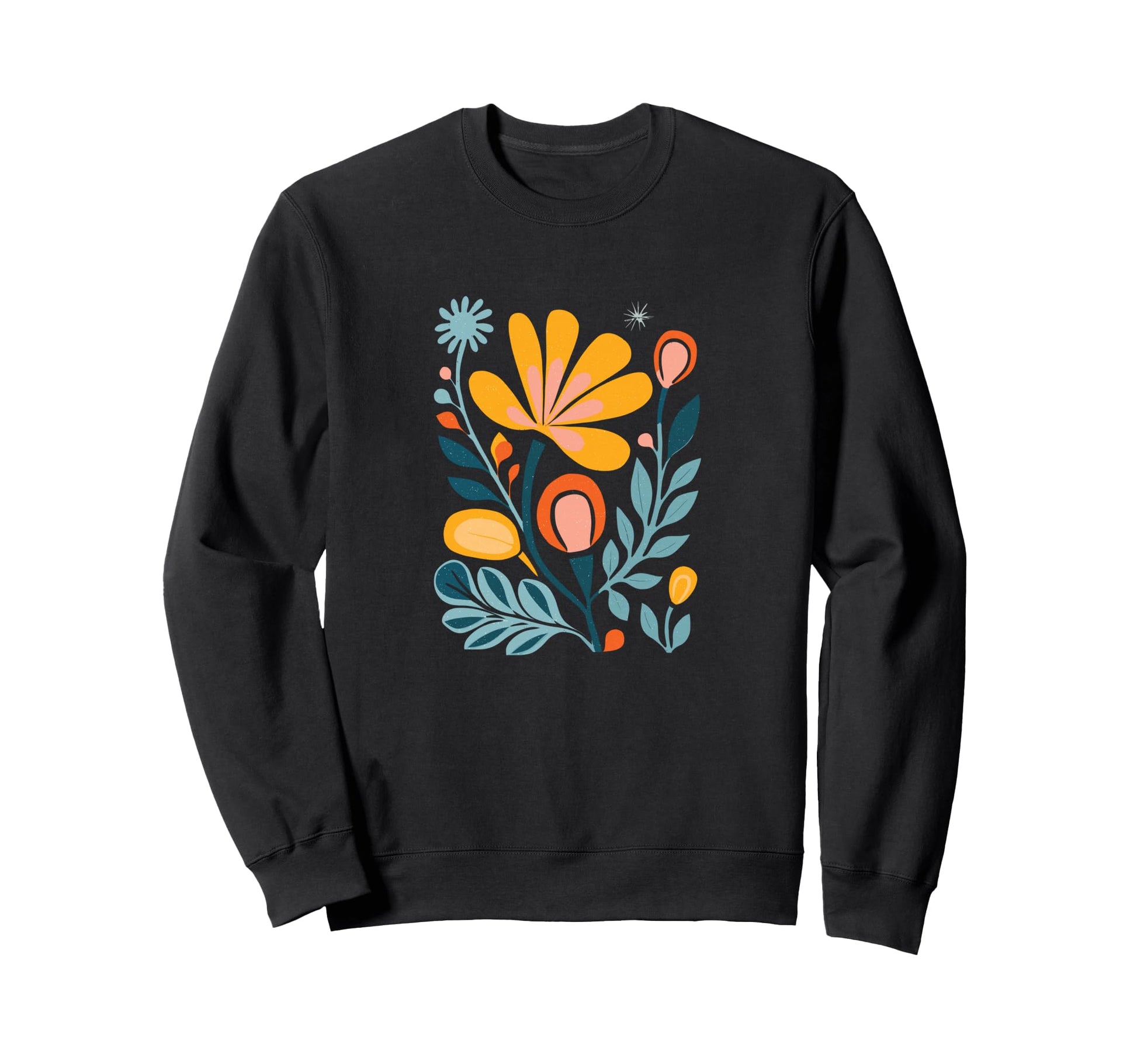 Modern Boho Colorful Floral Sweatshirt - Trendy Graphic for Adults - T-Shirt, Sweatshirt, Hoodie