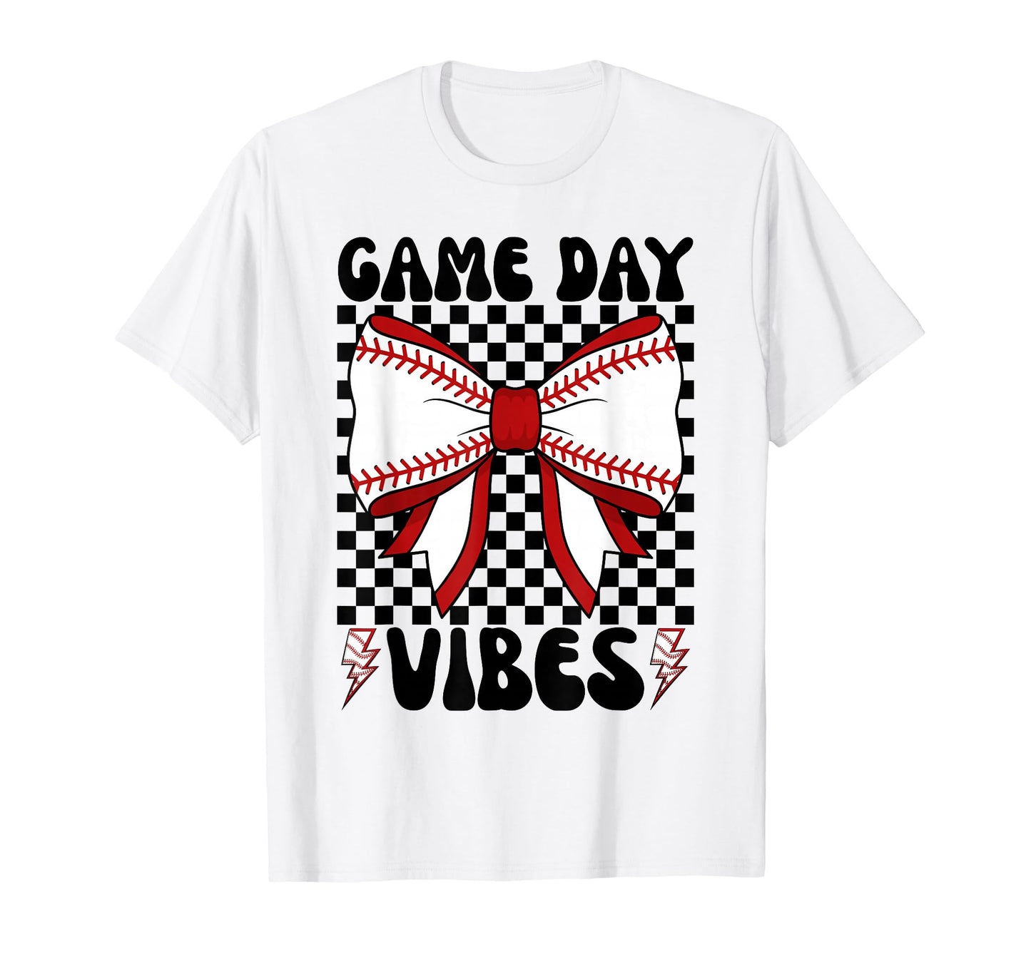 Game Day Vibes Coquette Bow Baseball Mama T-Shirt - Graphic Print Men Women - T-Shirt, Sweatshirt, Hoodie