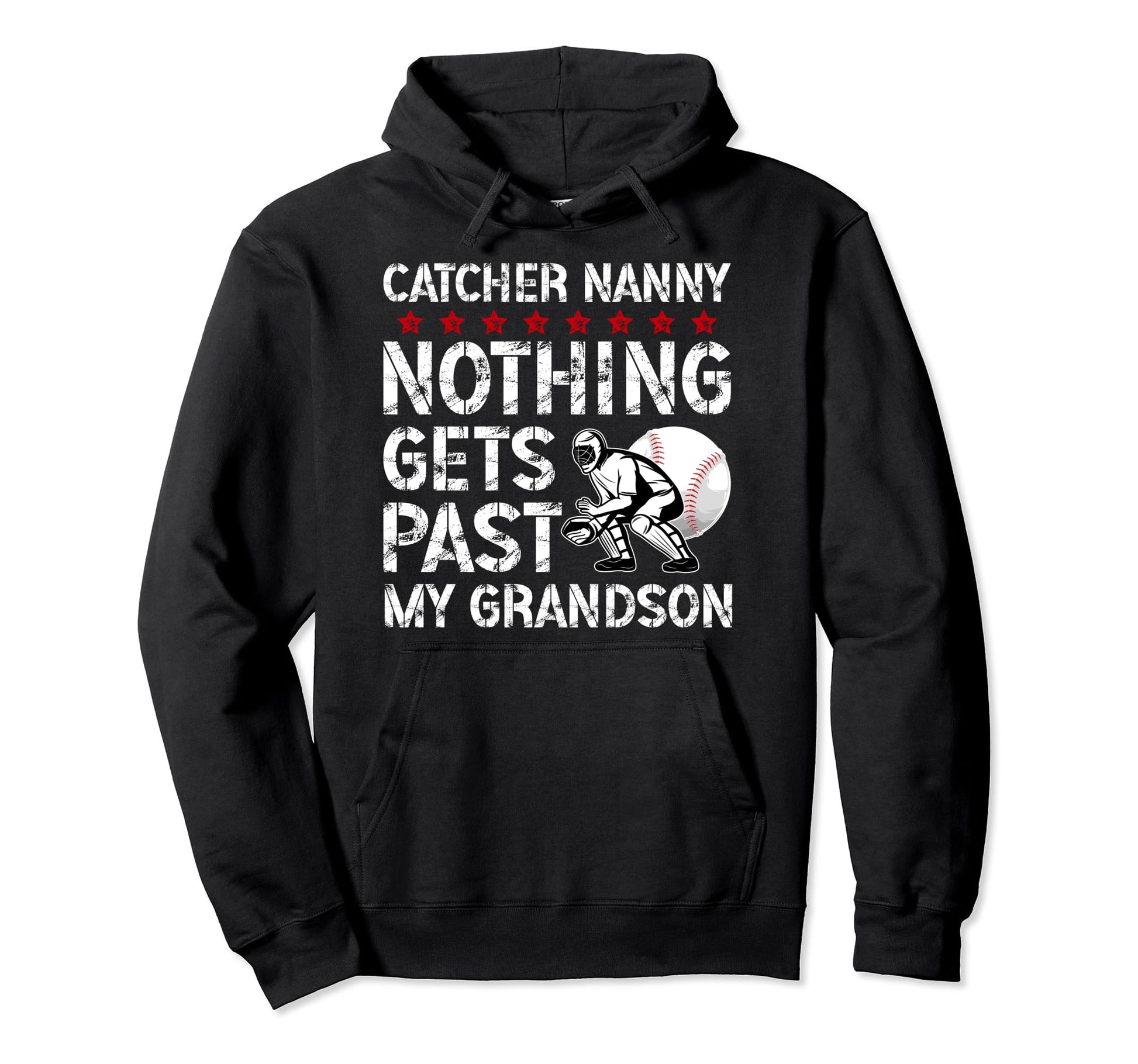 Baseball Catcher Nanny Proud Nanny Hoodie - Custom Art Print Unisex - T-Shirt, Sweatshirt, Hoodie