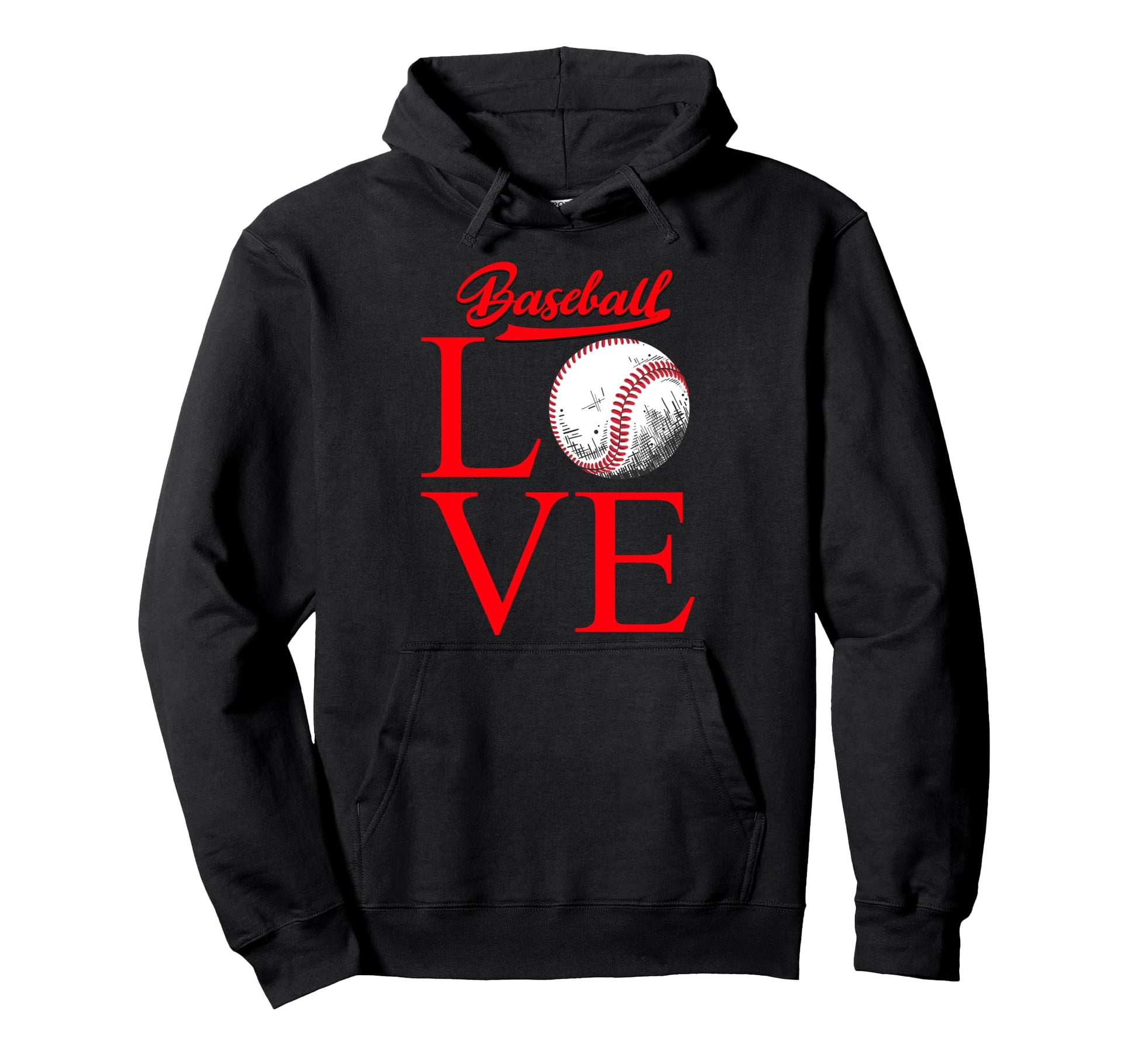 I Love Baseball Lover Baseball Hoodie - Minimalist Print for Adults - T-Shirt, Sweatshirt, Hoodie