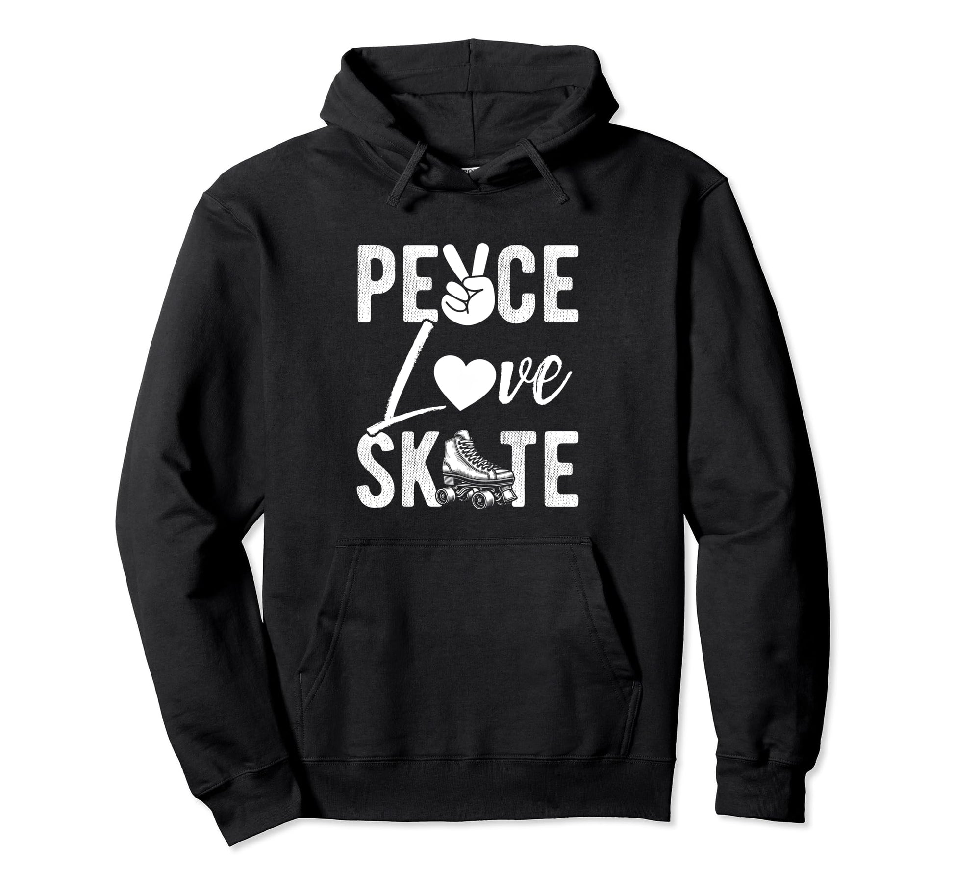 Peace Love Skate Roller Skating Peace Hoodie - Minimalist Print Unisex - T-Shirt, Sweatshirt, Hoodie