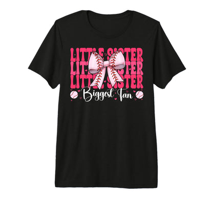 Baseball Sister Coquette Bow Little T-Shirt - Unique Graphic Men Women - T-Shirt, Sweatshirt, Hoodie