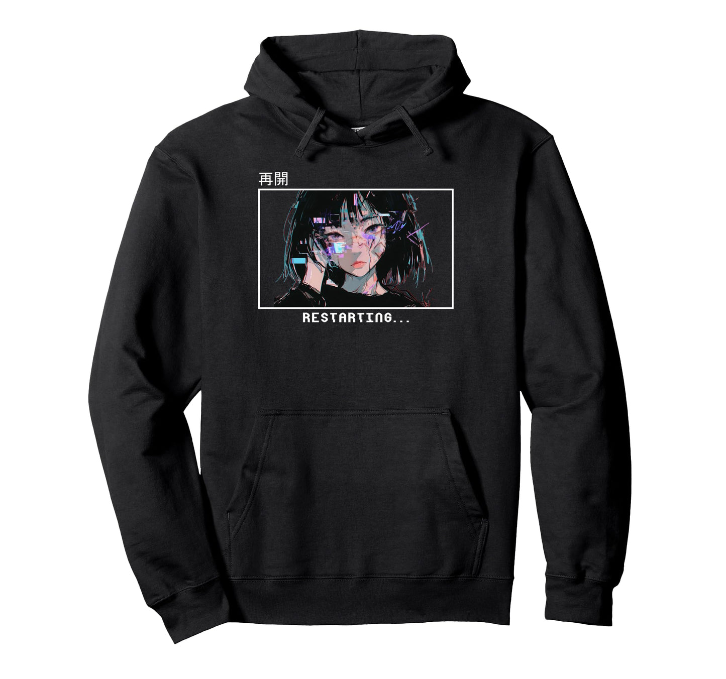 Restarting Sad Japanese Vaporwave Hoodie - Streetwear Style for Adults - T-Shirt, Sweatshirt, Hoodie