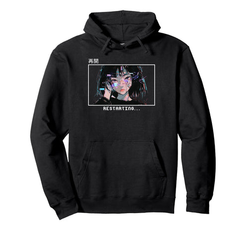 Restarting Sad Japanese Vaporwave Hoodie - Streetwear Style for Adults - T-Shirt, Sweatshirt, Hoodie