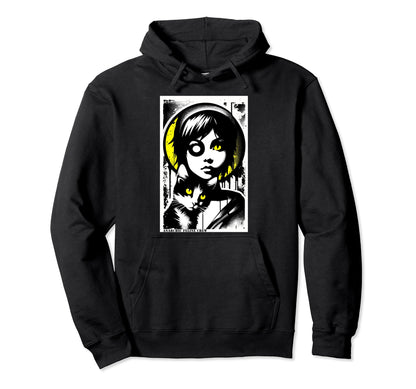 Punk And Cat Graffiti Grunge 90S Hoodie - Minimalist Print Unisex - T-Shirt, Sweatshirt, Hoodie