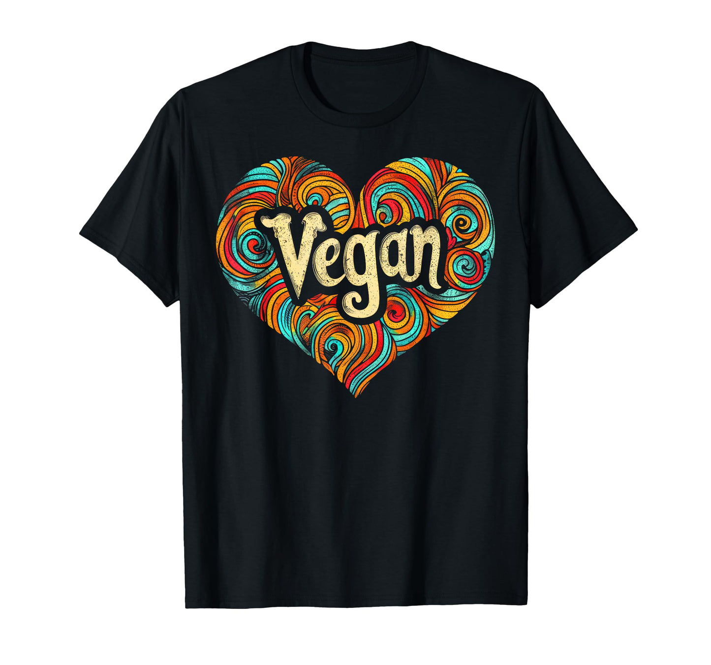 Vegan Heart Boho Peace Love T-Shirt - Novelty Apparel for Adults - T-Shirt, Sweatshirt, Hoodie