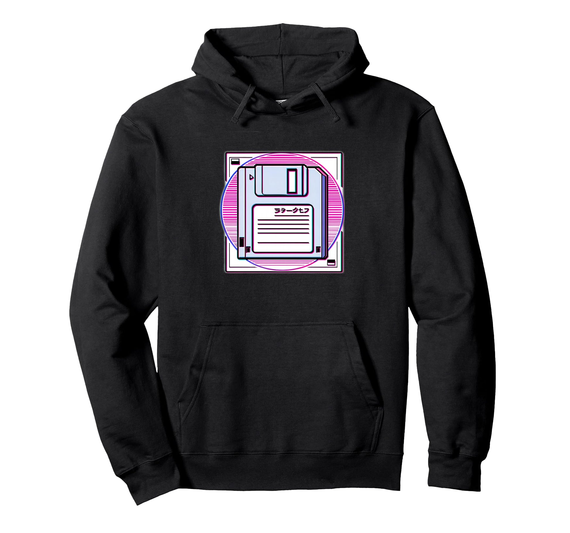 Floppy Disk Vaporwave Aesthetic Hoodie - Fun Novelty Design for Adults - T-Shirt, Sweatshirt, Hoodie