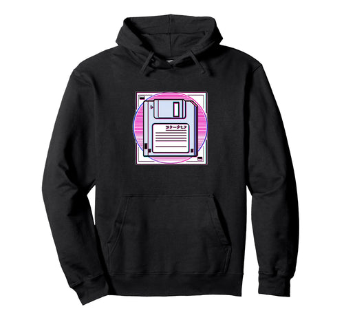Floppy Disk Vaporwave Aesthetic Hoodie - Fun Novelty Design for Adults - T-Shirt, Sweatshirt, Hoodie