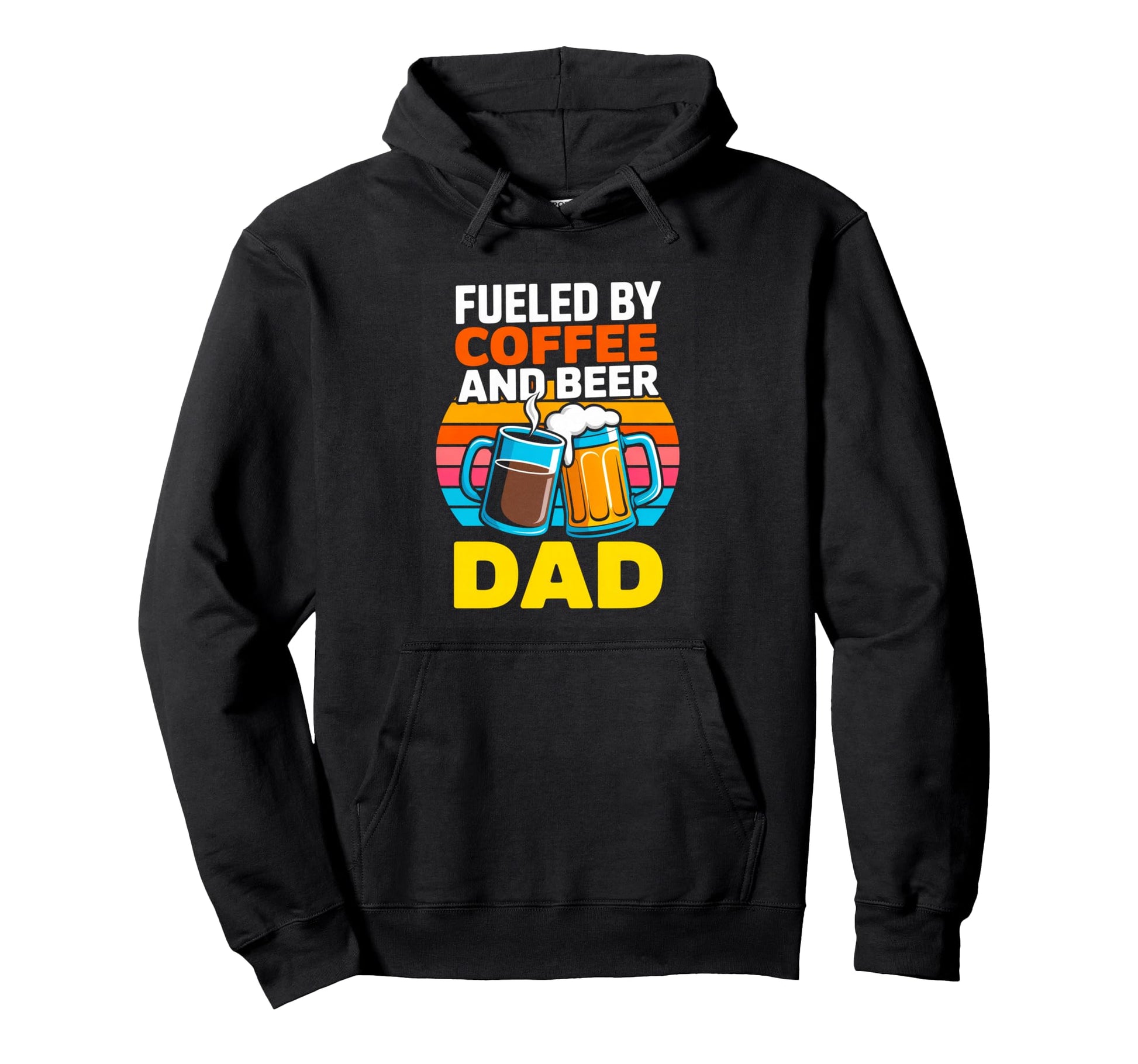 Funny Fueled Coffee And Beer Dad Hoodie - Fun Novelty Design Unisex - T-Shirt, Sweatshirt, Hoodie
