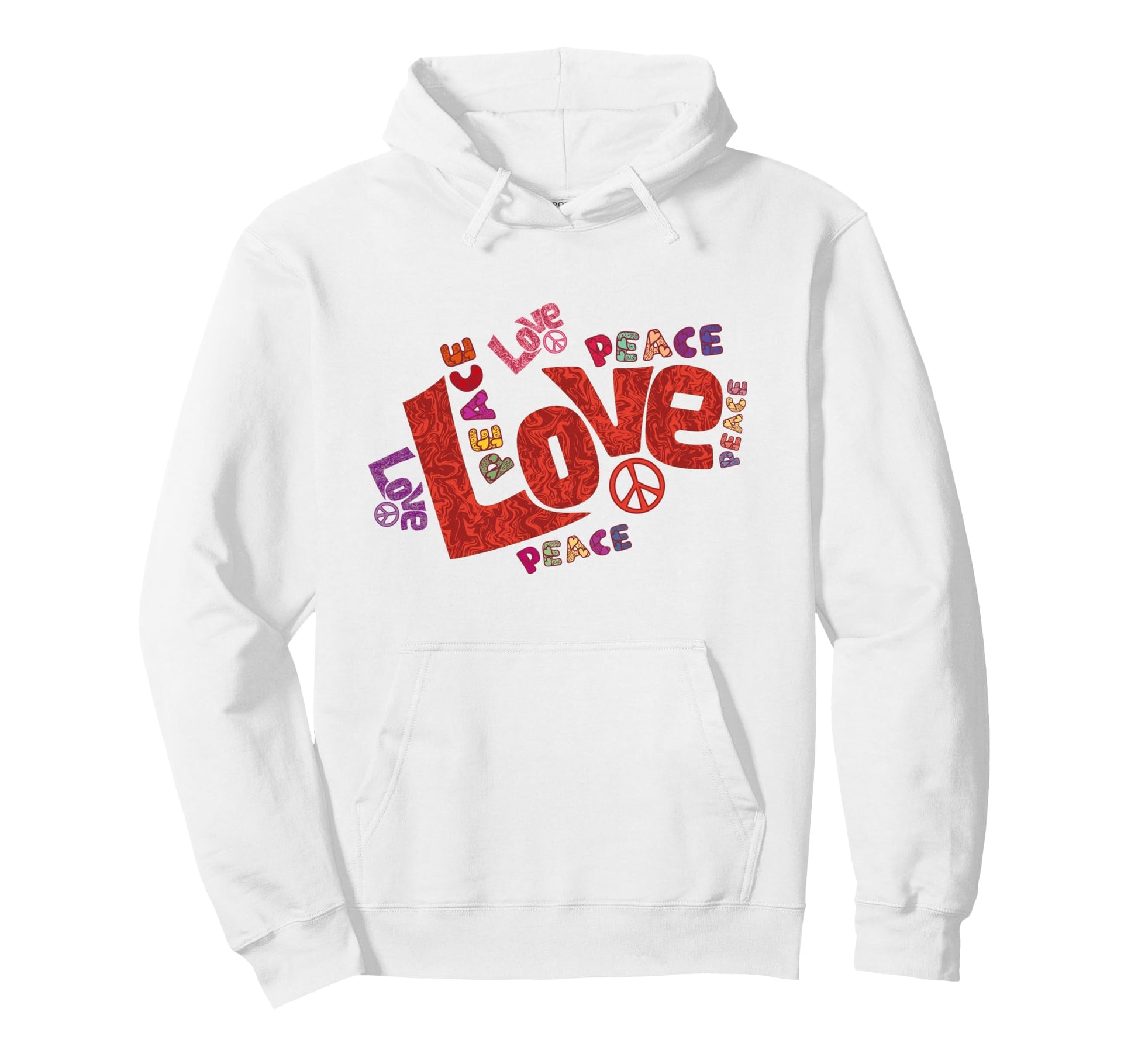 Peace Love And Peace Symbol Hoodie - Fun Novelty Design Unisex - T-Shirt, Sweatshirt, Hoodie