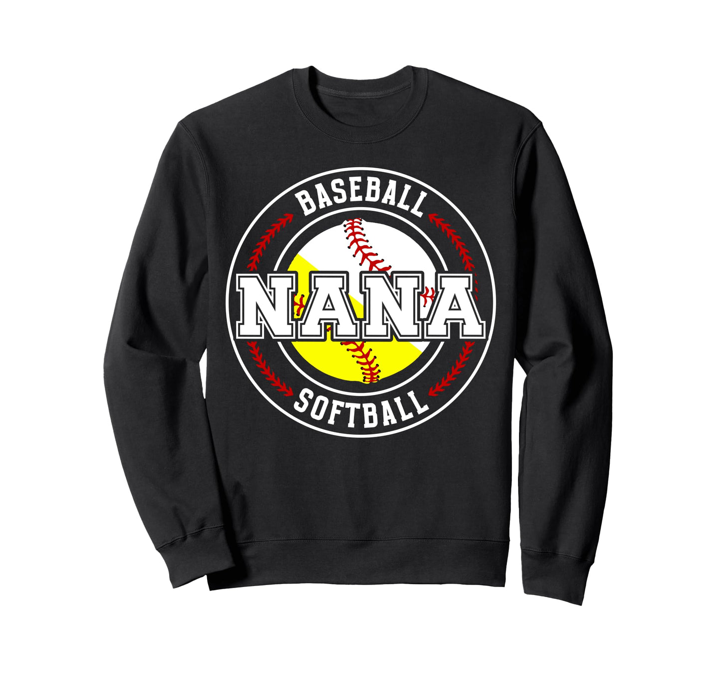 Baseball Softball Nana Softball Sweatshirt - Custom Art Print for Adults - T-Shirt, Sweatshirt, Hoodie