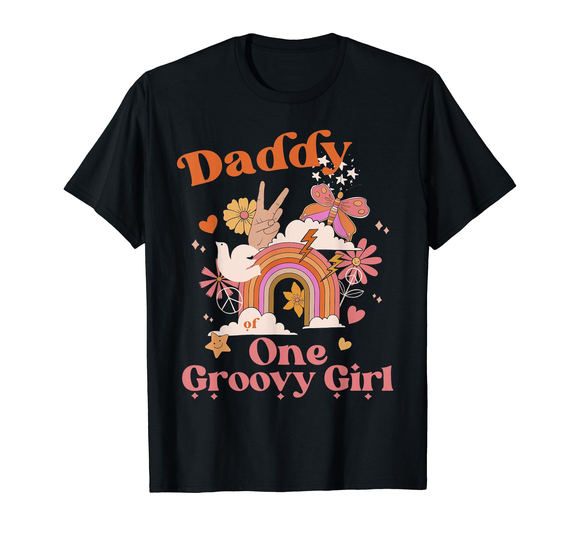 Daddy One Groovy Boho Hippie Rainbow T-Shirt - Streetwear Style Unisex - T-Shirt, Sweatshirt, Hoodie