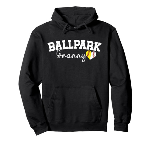 Ballpark Granny Grandma Softball Hoodie - Fun Novelty Design for Adults - T-Shirt, Sweatshirt, Hoodie