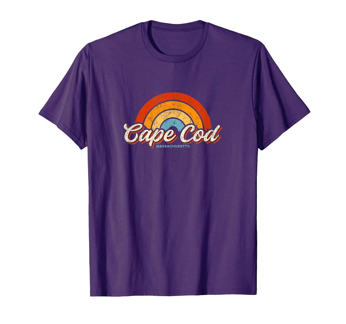 Cape Cod Massachusetts Ma Rainbow 70S T-Shirt - Streetwear Style Unisex - T-Shirt, Sweatshirt, Hoodie