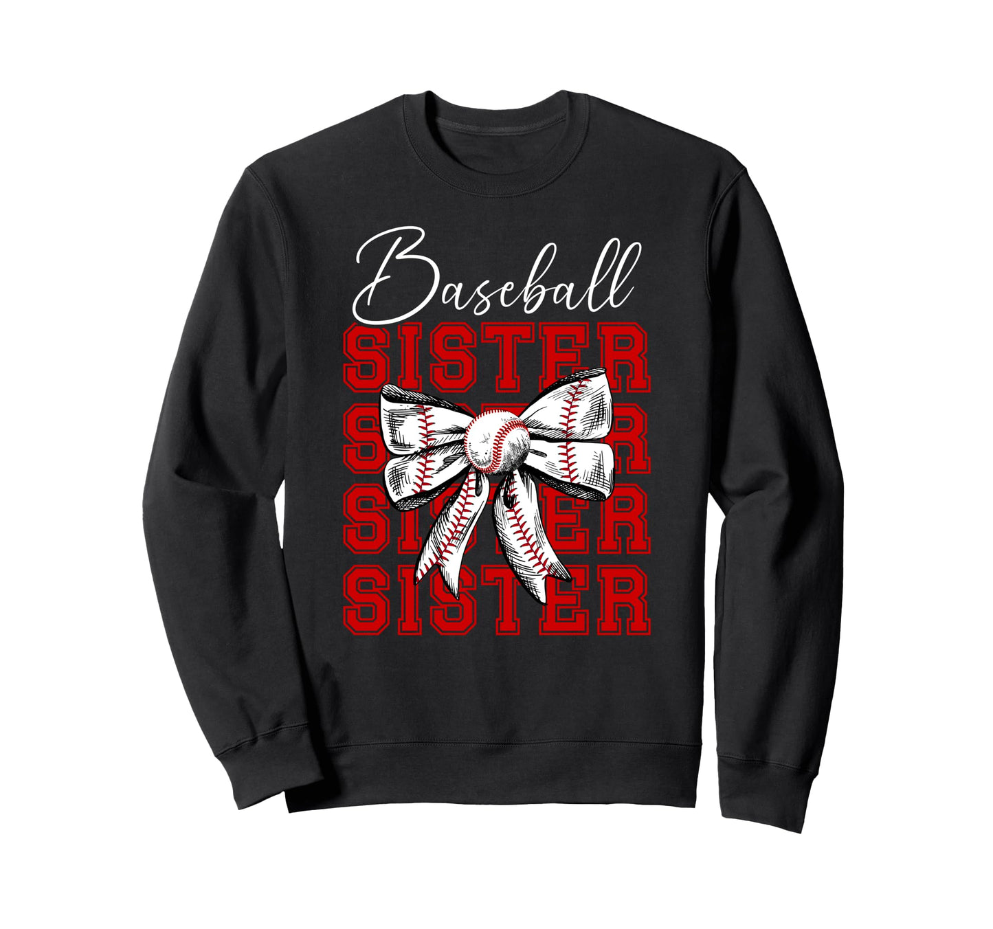 Baseball Sister Baseball Player Coquette Sweatshirt - Graphic Print Unisex - T-Shirt, Sweatshirt, Hoodie