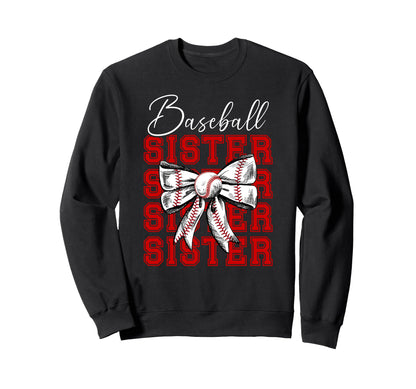 Baseball Sister Baseball Player Coquette Sweatshirt - Graphic Print Unisex - T-Shirt, Sweatshirt, Hoodie