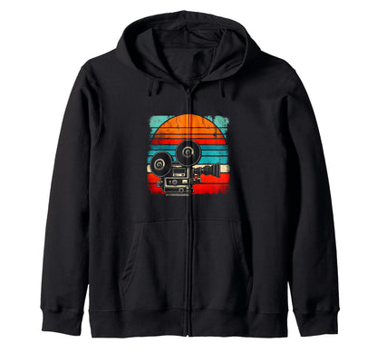 Movie Camera Hoodie - Minimalist Print Unisex - T-Shirt, Sweatshirt, Hoodie