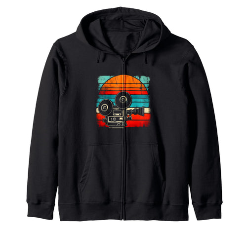 Movie Camera Hoodie - Minimalist Print Unisex - T-Shirt, Sweatshirt, Hoodie